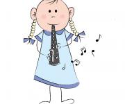 grafika przedstawiająca dziecko grające na klarnecie